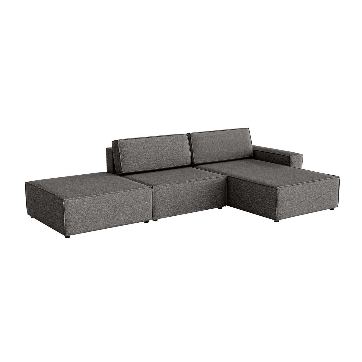 ECKSOFA Lummo Re mit Schlaffunktion, Graphit - Graphitfarben, Textil (323/185cm) - Fedve