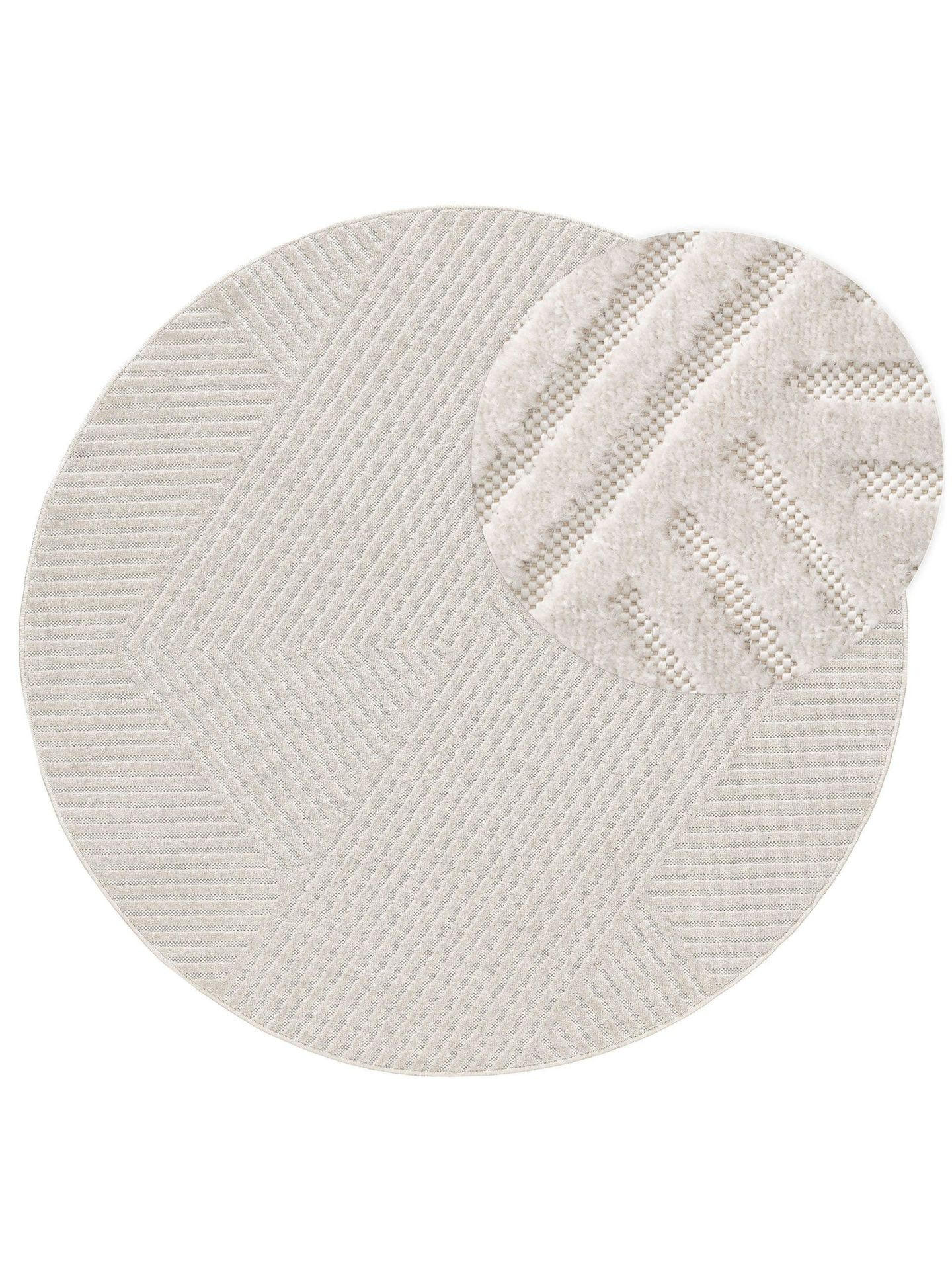OUTDOORTEPPICH rund Mars Cream ø 160 cm rund - Beige, Kunststoff (160/1cm) - KUNSTLOFT