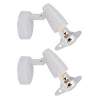 WANDLEUCHTE Kunststoff Weiß beweglicher Spot 2er Set - Weiß, Kunststoff (8.5/12/12cm) - Globo Lighting