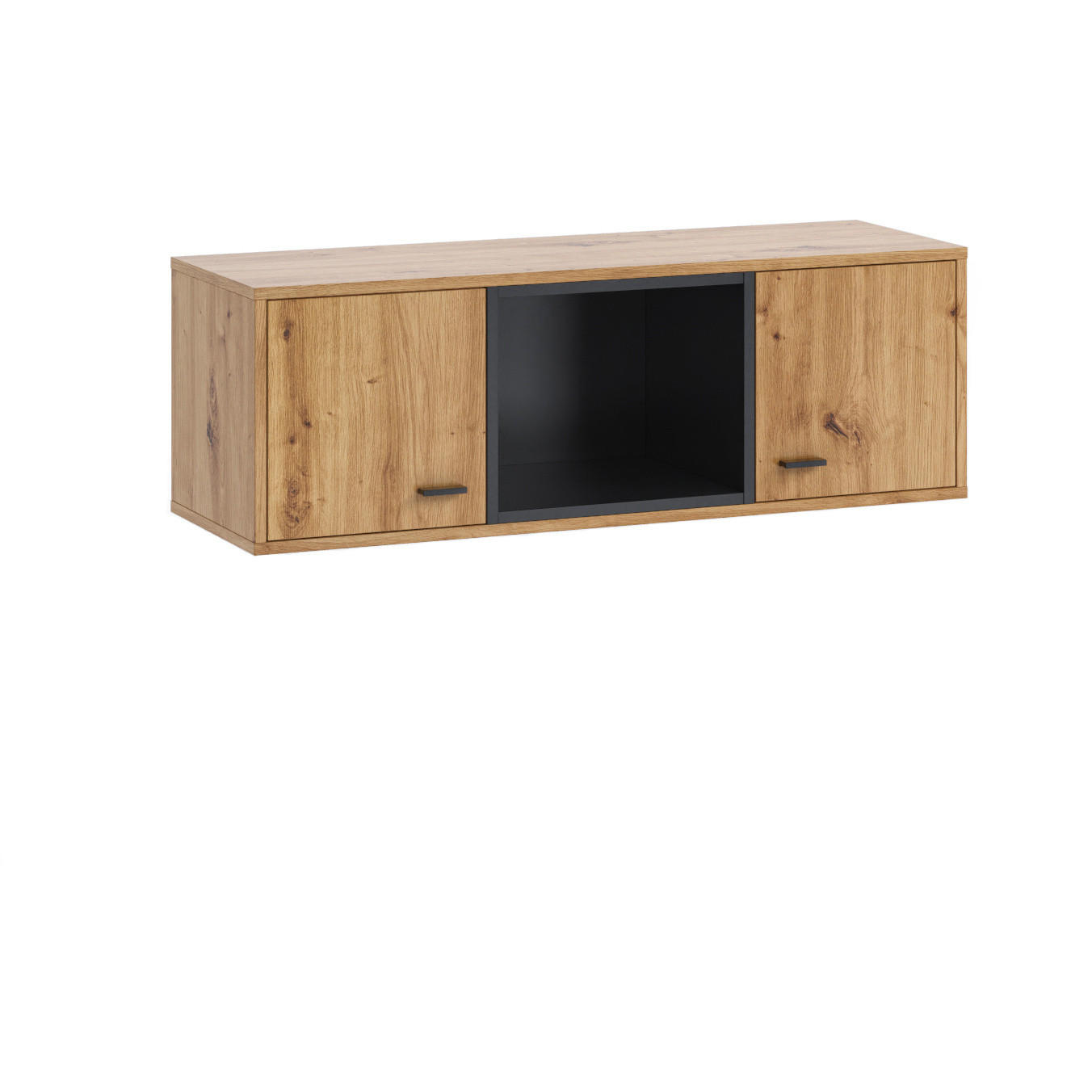 HÄNGESCHRANK horizontal Randy mit zwei Türen Artisan Eiche - Schwarz/Eiche Artisan, Holzwerkstoff/Kunststoff (105/35/33cm) - Ravio
