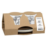 ESPRESSOTASSEN 2er Set Amazing Animals Giraffe und Elefant - Naturfarben, Keramik (0.09L) - Könitz