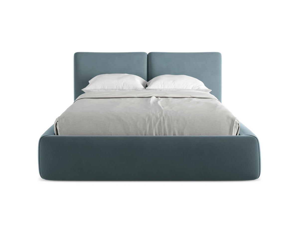 POLSTERBETT mit Bettkasten und Lattenrost 160x228 Blau - Blau/Petrol, Kunststoff/Textil (140/200cm) - Makamii