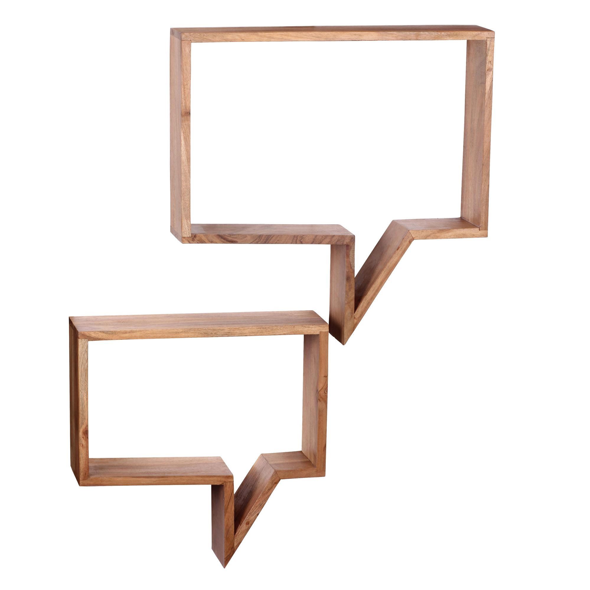 2ER-SET Wandregale ANDERS Holzregal - Akaziefarben, Holz (50/49/13cm) - tinkaro