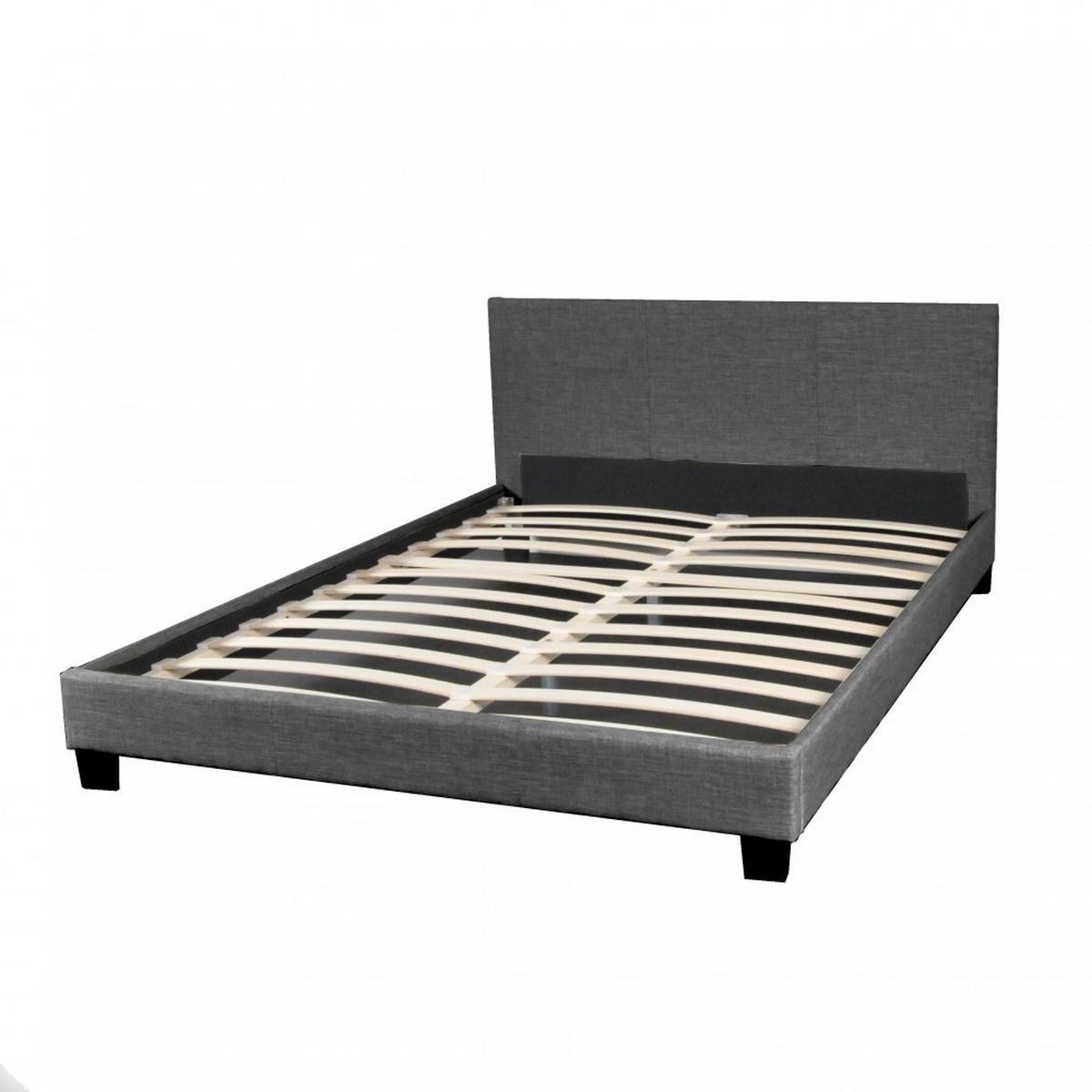 BETT DUBLIN mit Lattenrost/ Bett 140x190 - Dunkelgrau - Grau, Holzwerkstoff (140/190cm) - Weber Industries