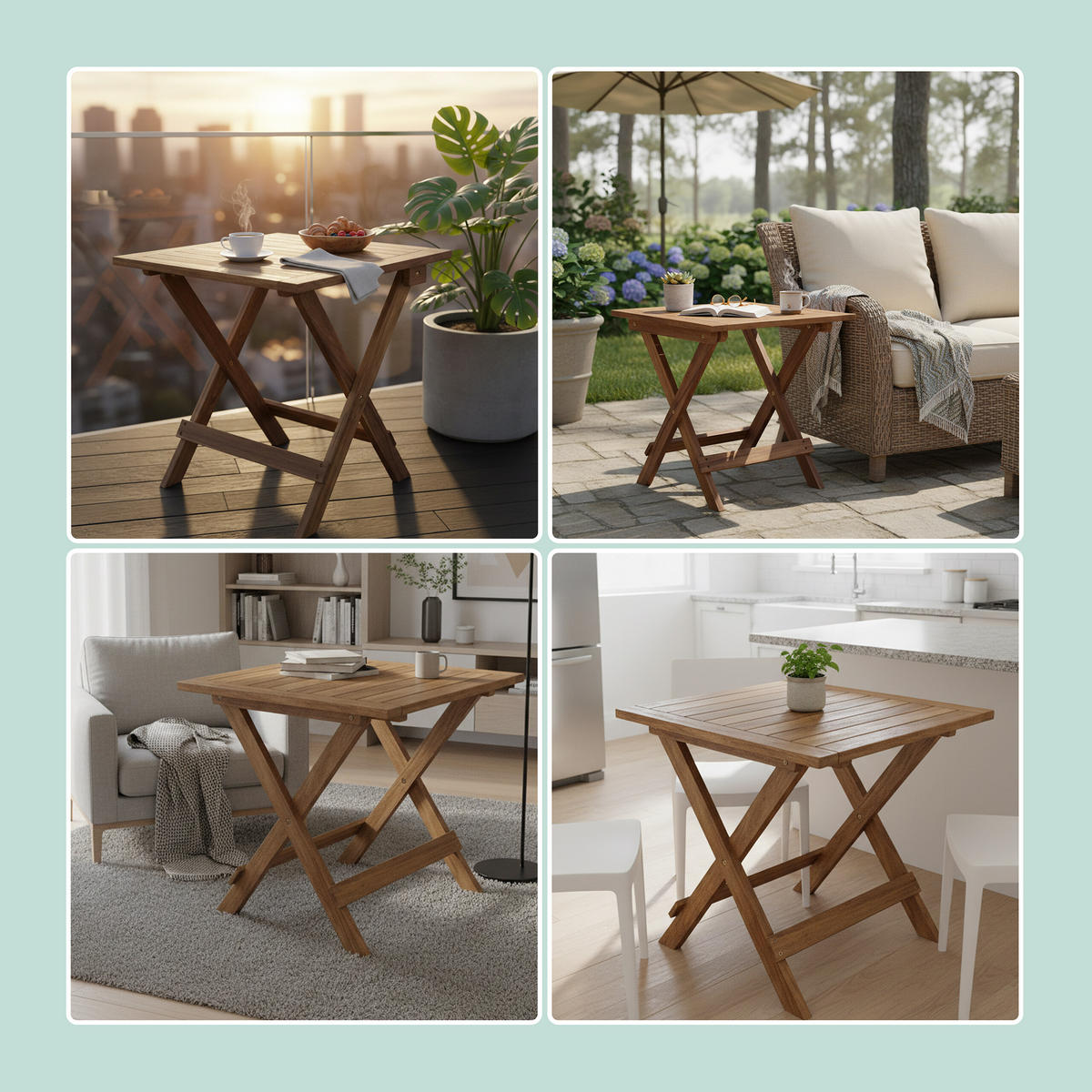 KLAPPTISCH - Dunkelbraun, Holz (46/46/46cm) - Relaxdays