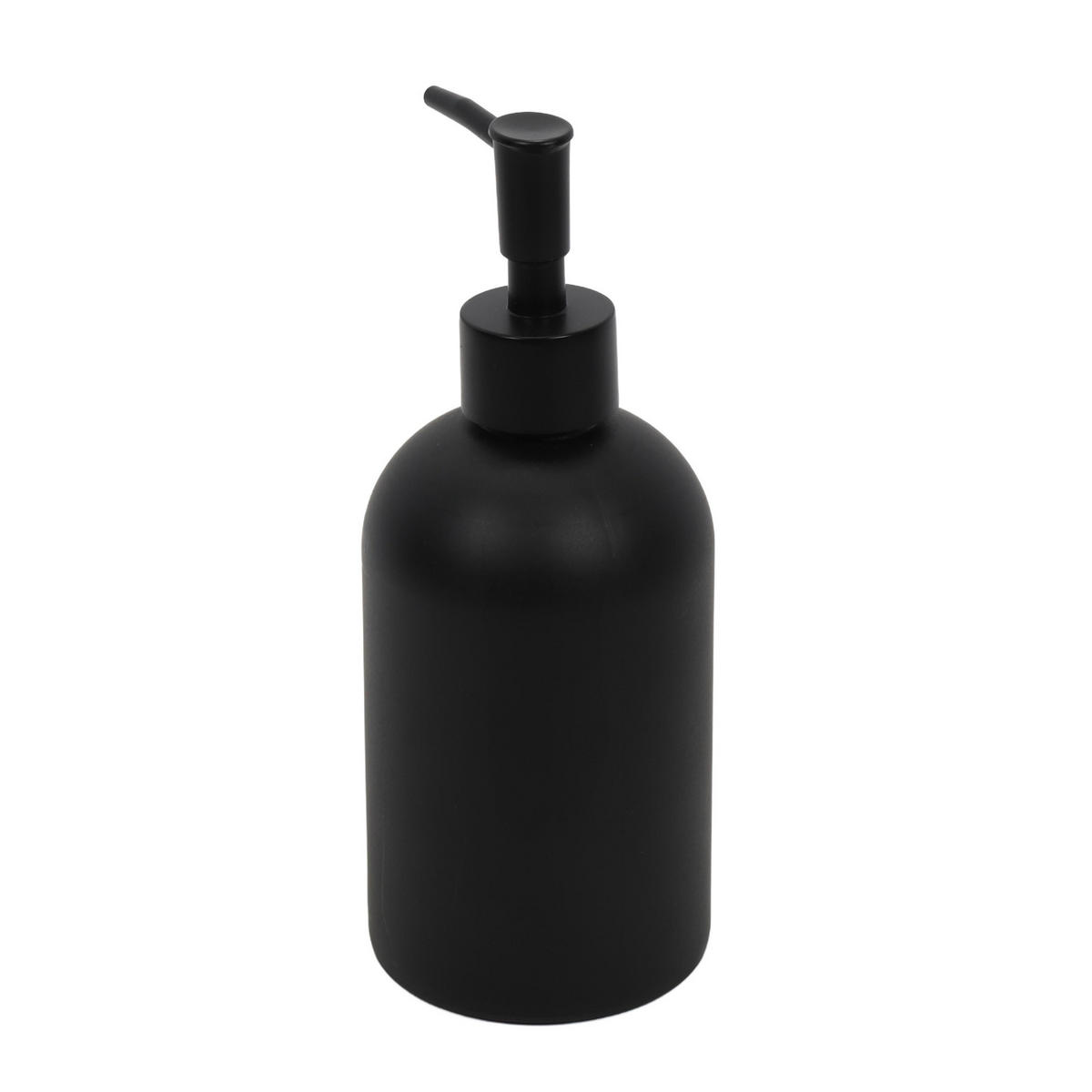 SEIFENSPENDER aus Glas 400 ml 7/7/19 cm - Schwarz, Glas (7/19/7cm) - Bathroom solutions