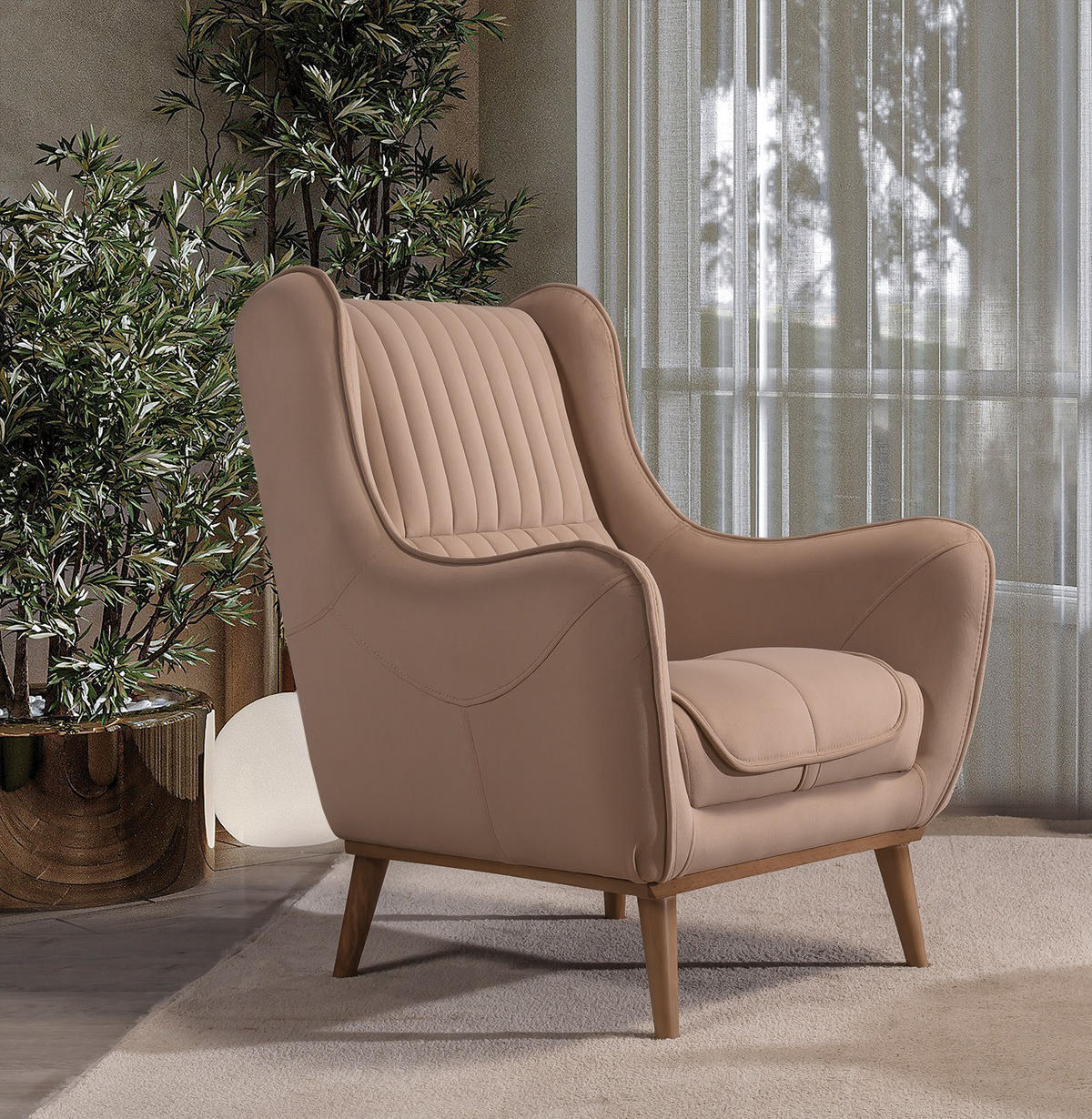 SITZGARNITUR Bond Creme Stellvariante:3+1+1 - Creme, Holz (227/85/100cm) - Villa Möbel