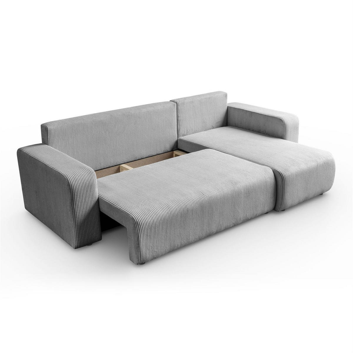 Ecksofa PRESTIGE L, Poso 110 - Hellgrau, Textil (247/143cm) - Lookway