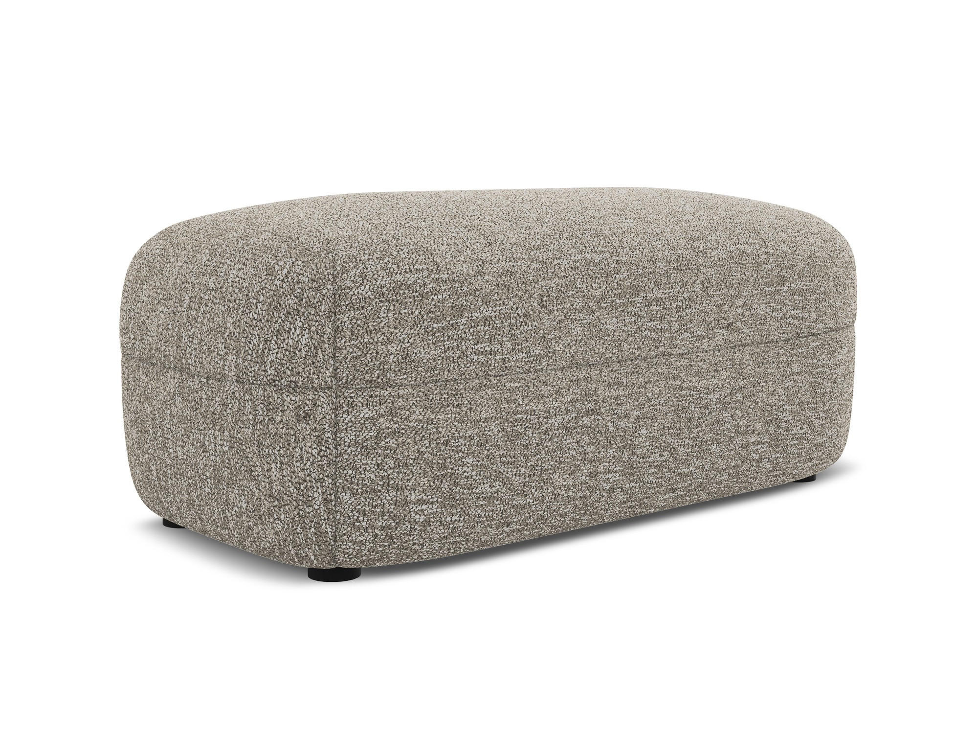 POUF Strukturstoff Stoff Beige - Greige/Beige, Kunststoff/Textil (92/40/48cm) - Makamii
