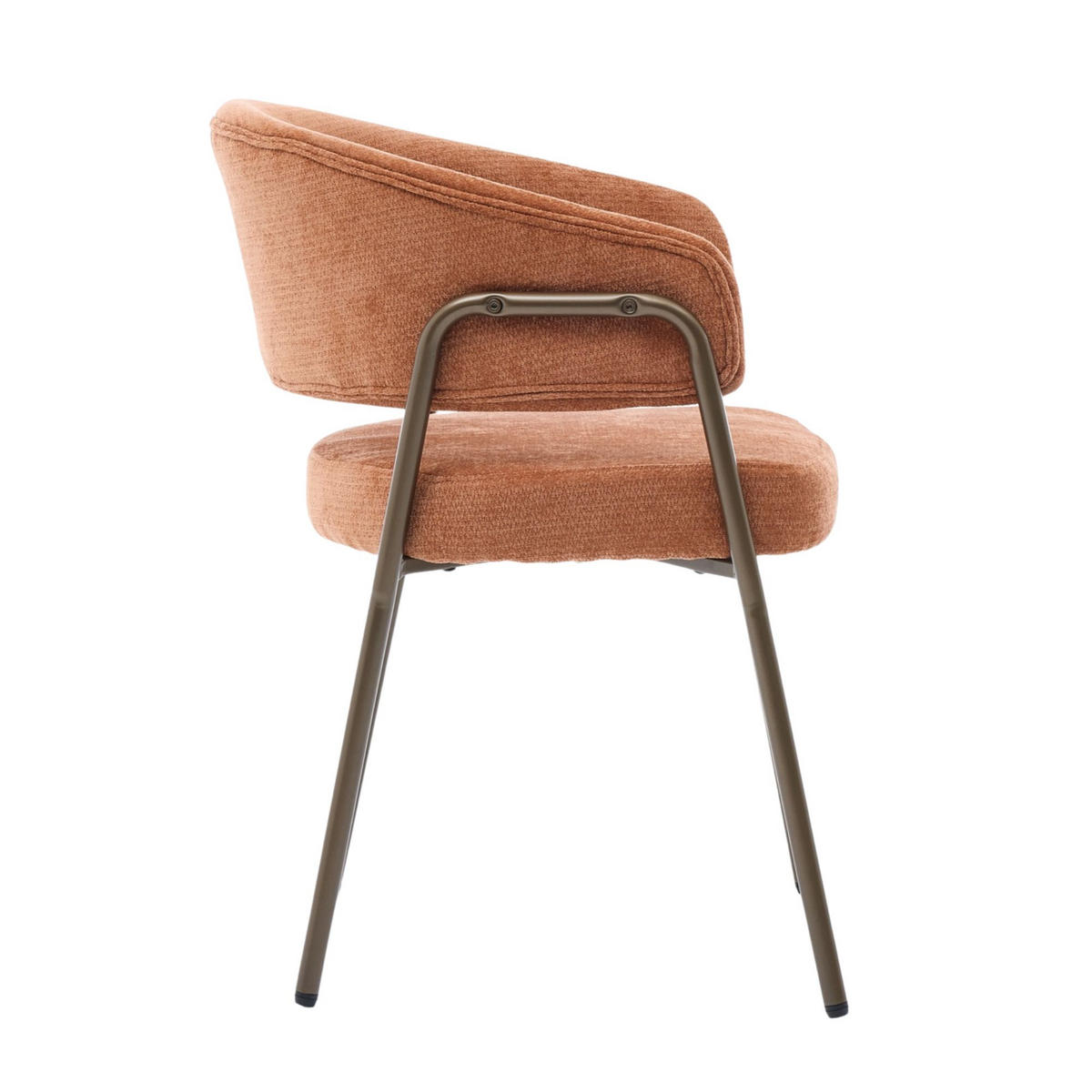 JÍDELNÍ ŽIDLE žinylka oranžová s ergonomickými područkami a kovovými nohami - pomerančová, textil (57/79.5/54.5cm) - Urban Meuble