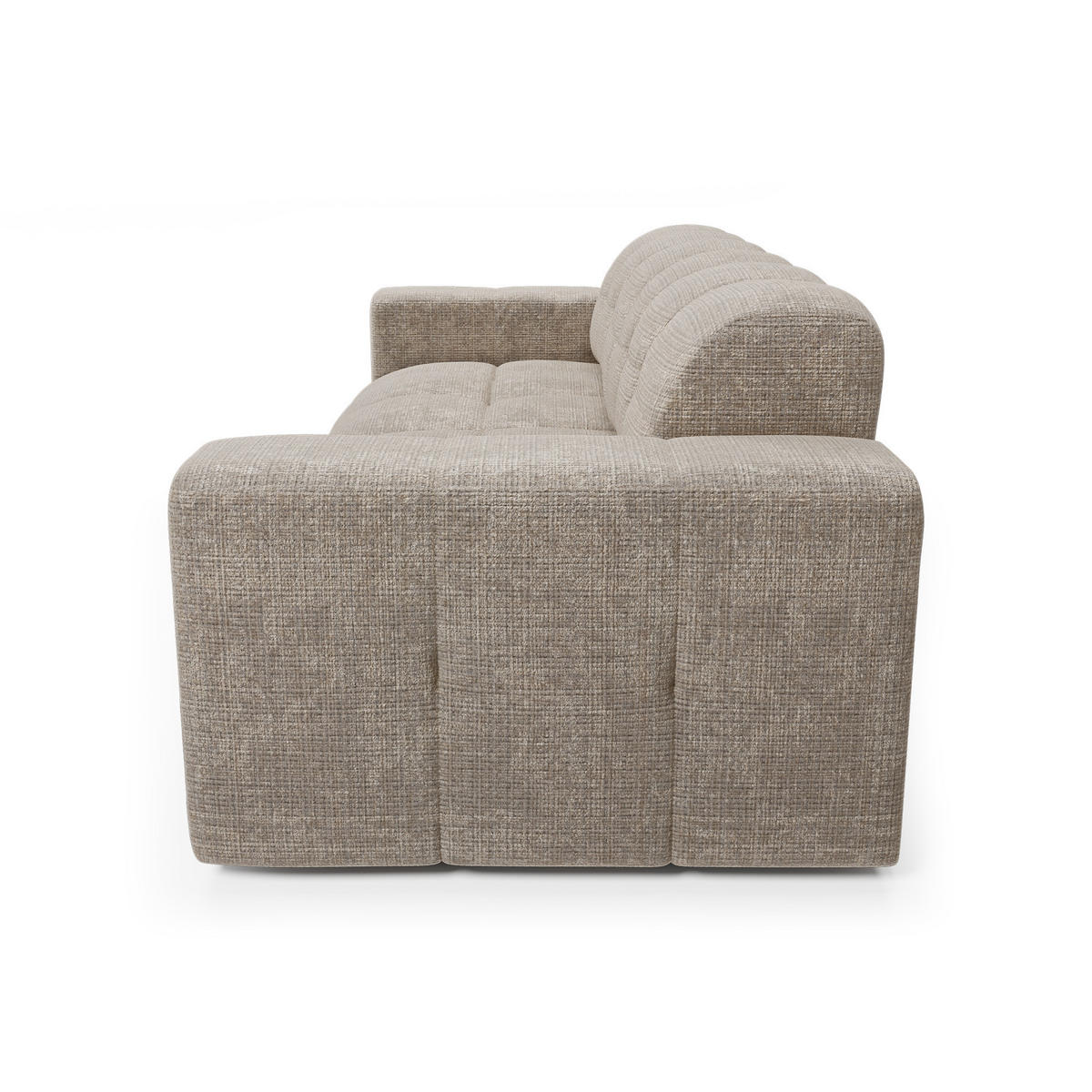 SOFA 4-SITZER geprägter Samt beige 230cm - Beige, Textil (230/85/92cm) - Sia Home