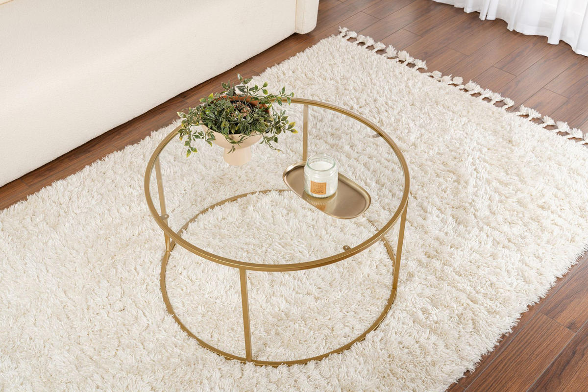COUCHTISCH aurum Gold - Goldfarben, Holz (80/80/43cm) - Habitat Garten
