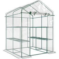 FOLIENGEWÄCHSHAUS, Transparent, Metall, PVC-Kunststoff - Transparent, Kunststoff (143/195/143cm) - Outsunny