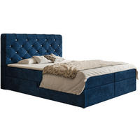 BETT Blau FOX 7 Kontinental 180x200 cm - Blau, Textil (180/200cm) - Sepro Meble