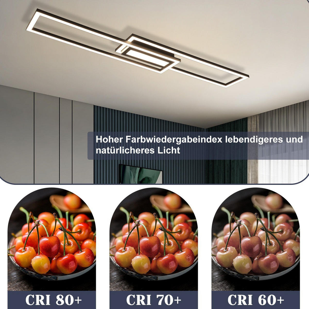 LED-DECKENLEUCHTE Falkenfluch 17.2/5.0/95.0 cm - Schwarz, Metall (95/17.2/5cm) - ZMH