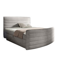 BOXBETT 120 x 200 cm mit Bonell-Federkernmatratze H3 - Hellgrau - CLEO - Hellgrau, Textil (120/200cm) - AN-Moebel 4u