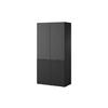 DREHTÜRENSCHRANK - Schrank Minewra 100 - Nova + Schwarz - Schwarz, Holzwerkstoff (101/200/51cm) - Möblo