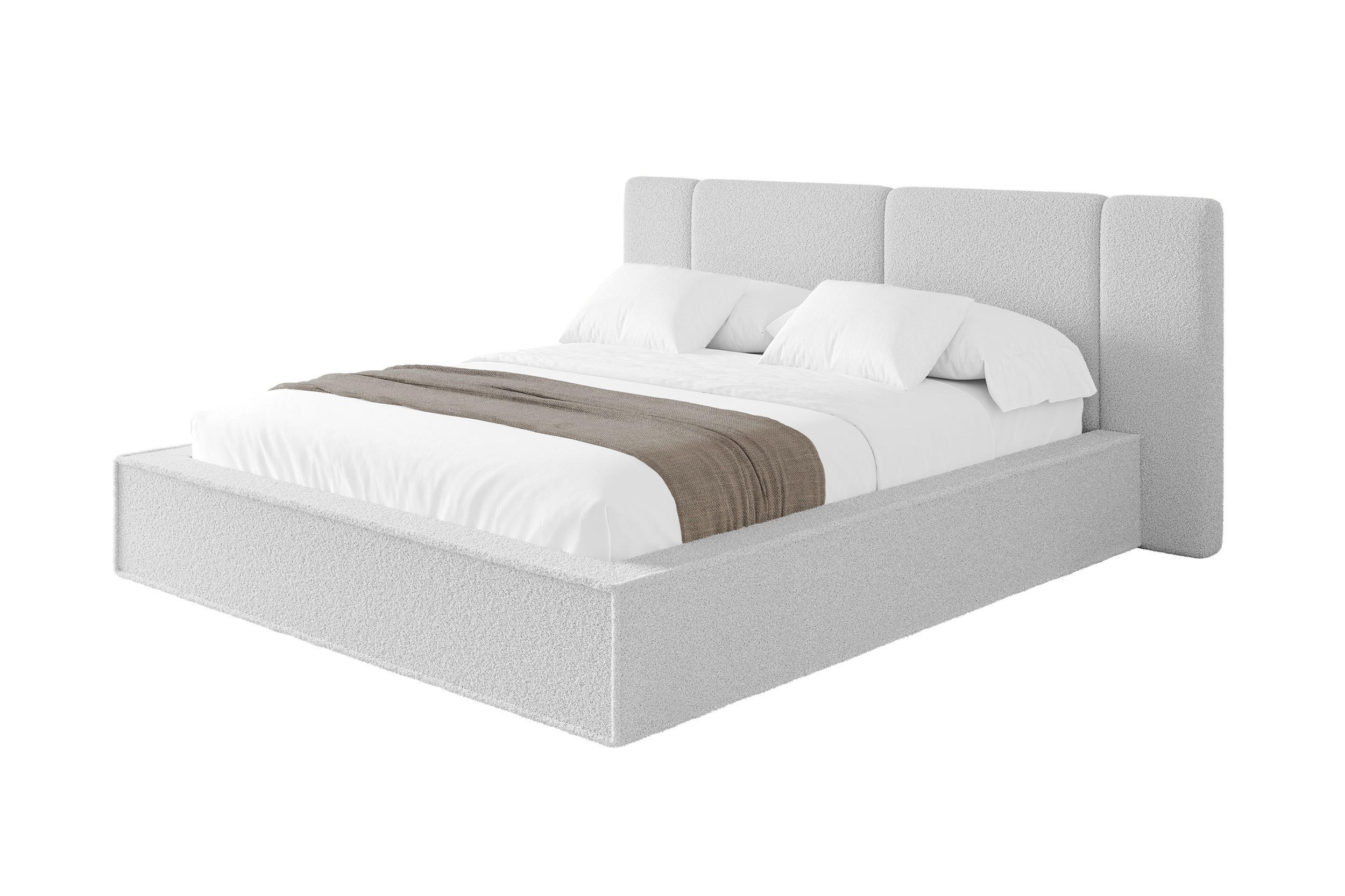 POLSTERBETT mit Bettkasten und Lattenrost, Boxbett ohne Matratze - RIVO 140x200 Hellgrau - Taupe, Holzwerkstoff/Textil (140/200cm) - ALTDECOR