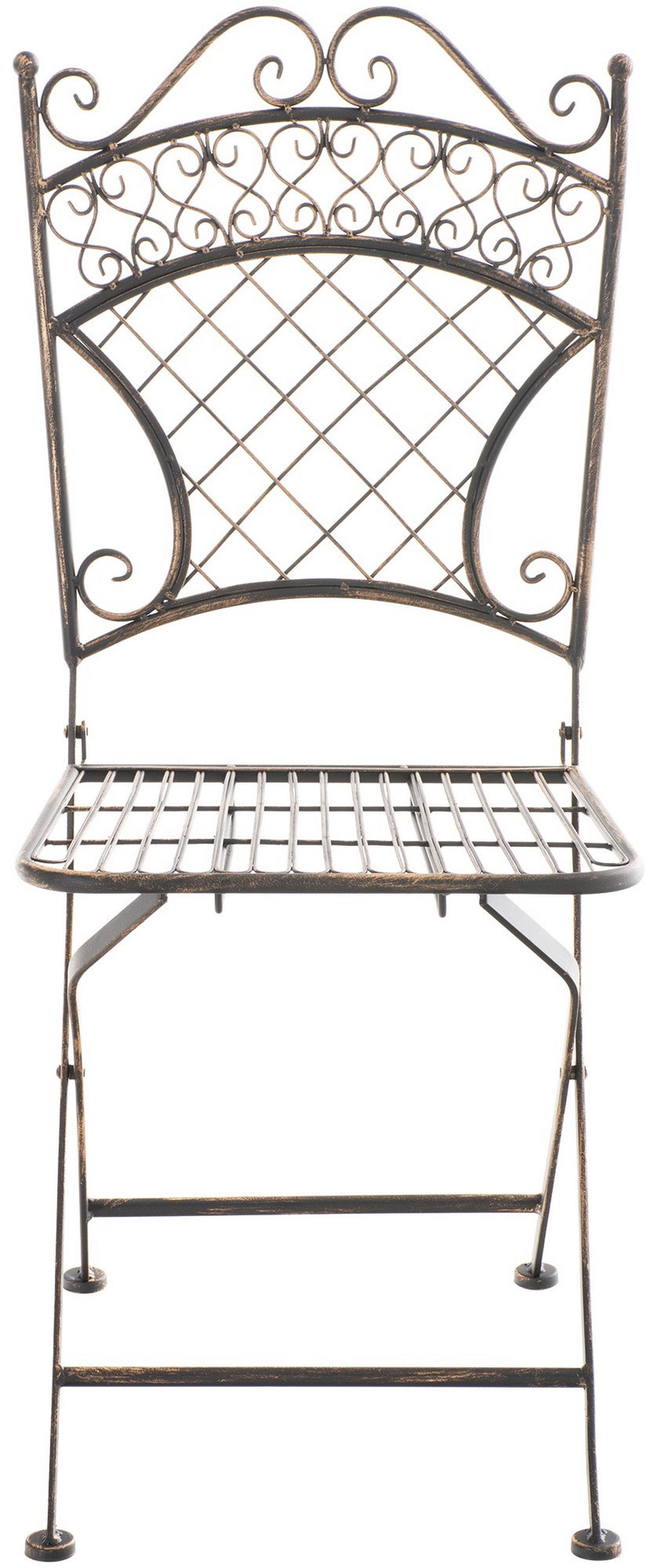 GARTENKLAPPSTUHL Metall Bronze - Bronzefarben, Metall (42/94/40cm) - CLP