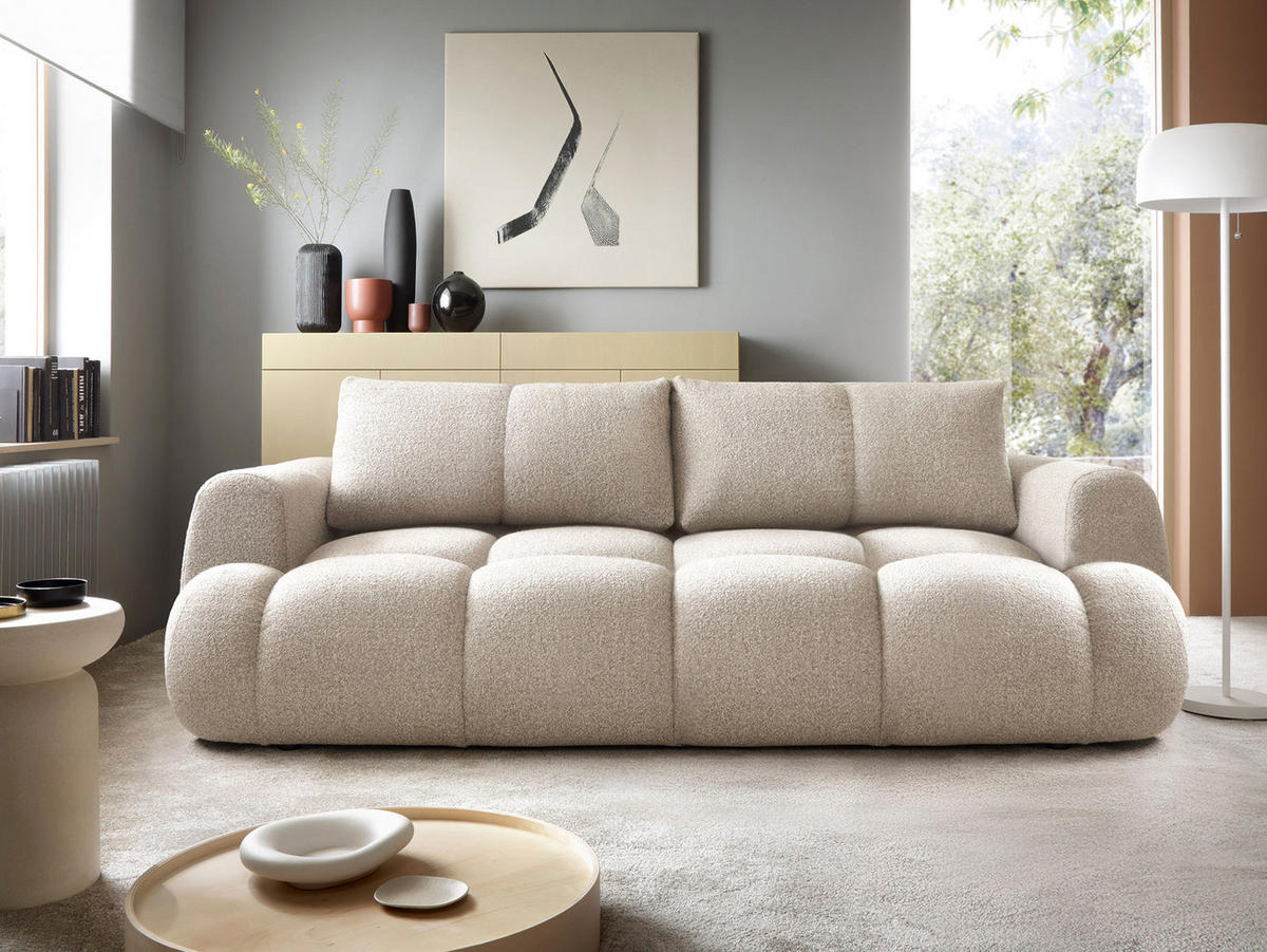 SCHLAFSOFA Mitto - Beige/Schwarz, Holzwerkstoff/Kunststoff (250/85/117cm) - MIRJAN24