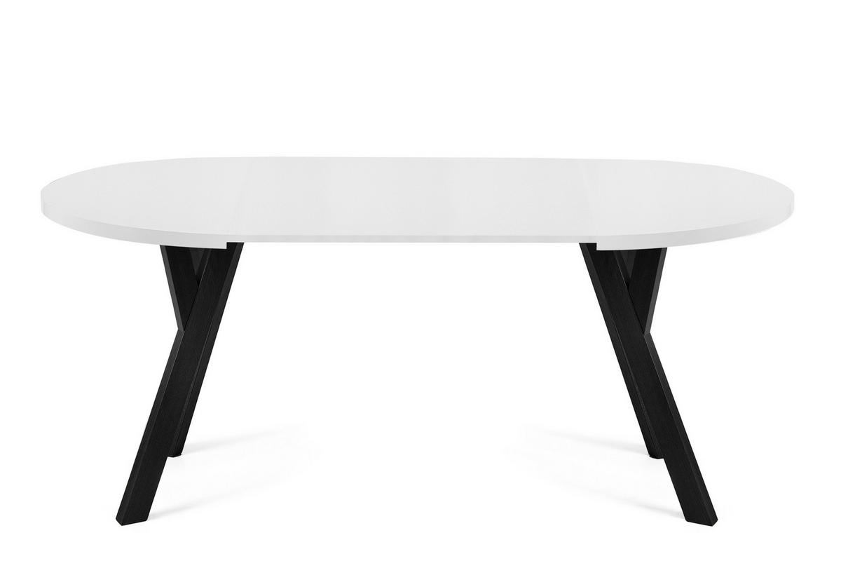 ESSTISCH INDAGA Ausziehbar 100-180cm Rund, weiß/schwarz - Schwarz/Weiß, Holz (100/180/75cm) - KONSIMO®