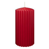 RILLEN KERZEN Rot 150 x Ø 80 mm, 4 Stück - Rot, Paraffin (8/15/15cm) - Wiedemann Kerzen