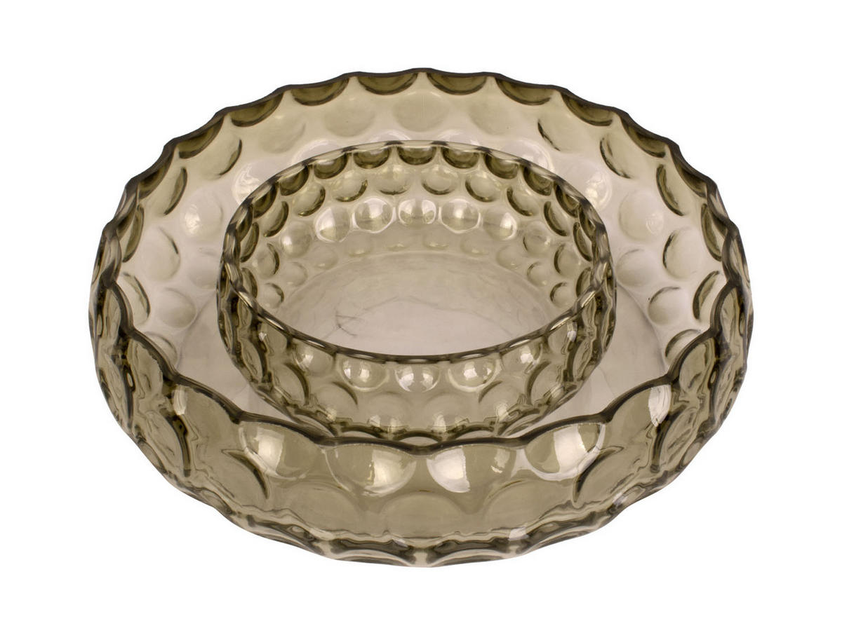 SCHALE Speckles 26/26/7 cm - Grün, Glas (26cm) - Present Time