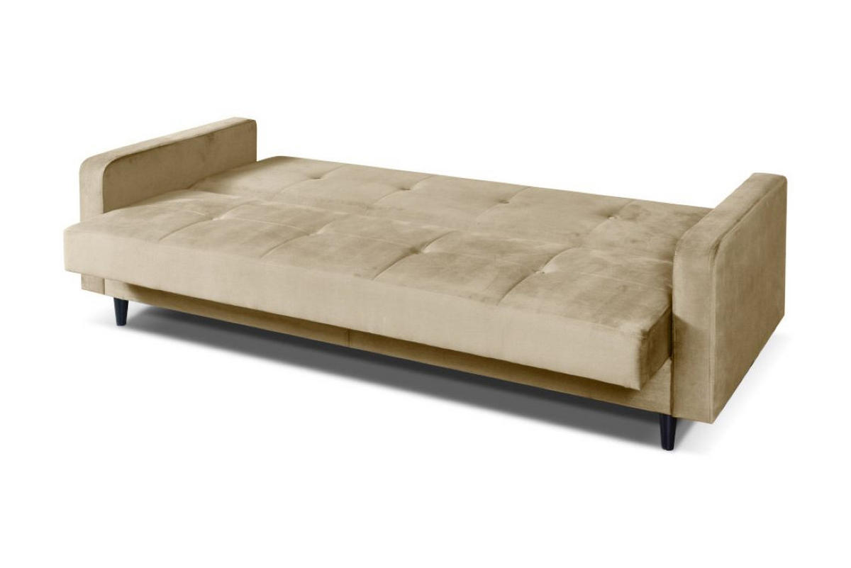 SOFA Luna 213cm im skandinavisches Stil, mit Schlaffunktion und Bettkasten, beige - Beige, Kunststoff (213/92/94cm) - Margaret Hadas24