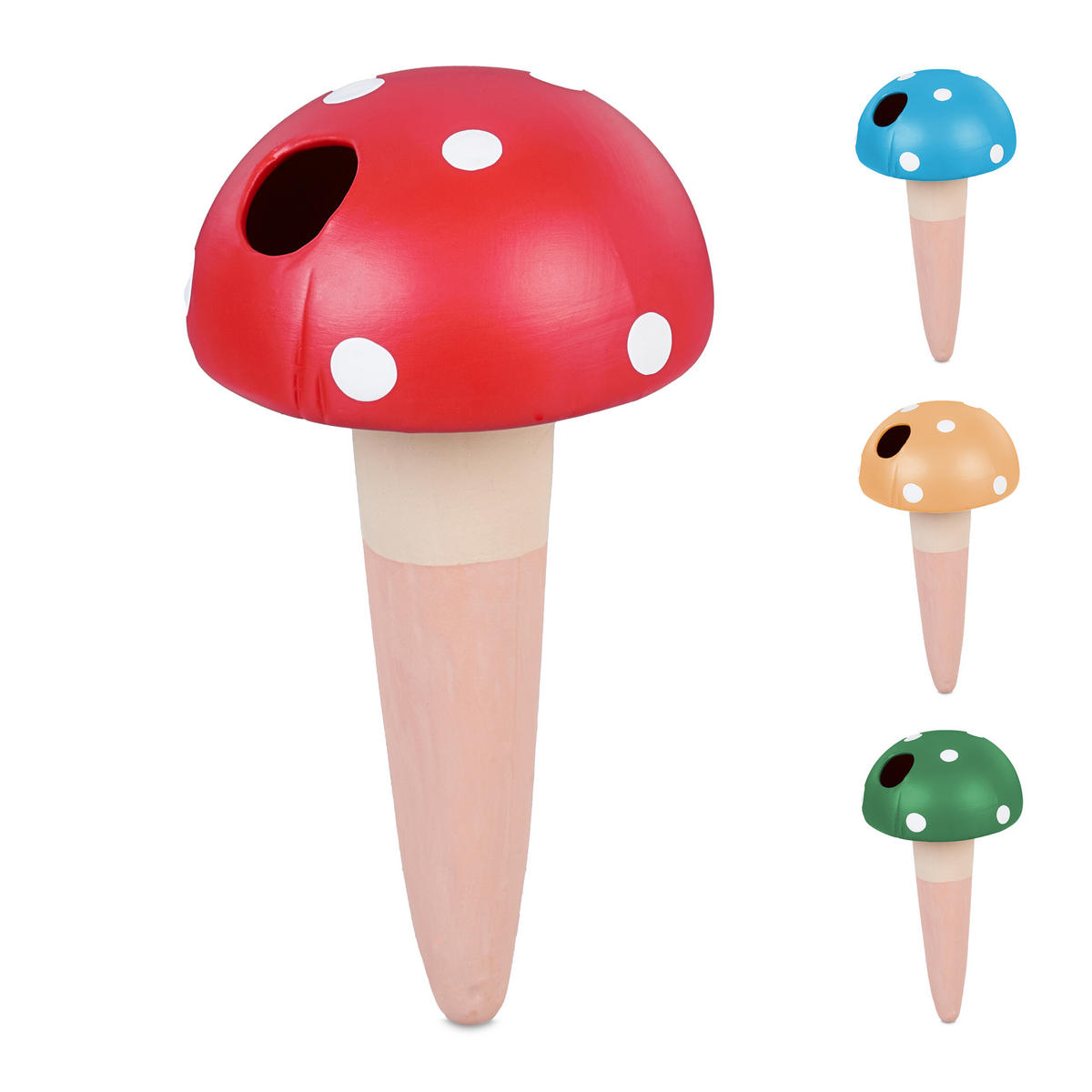 4XTONKEGEL - Multicolor, Keramik (8.5/16/8.5cm) - Relaxdays