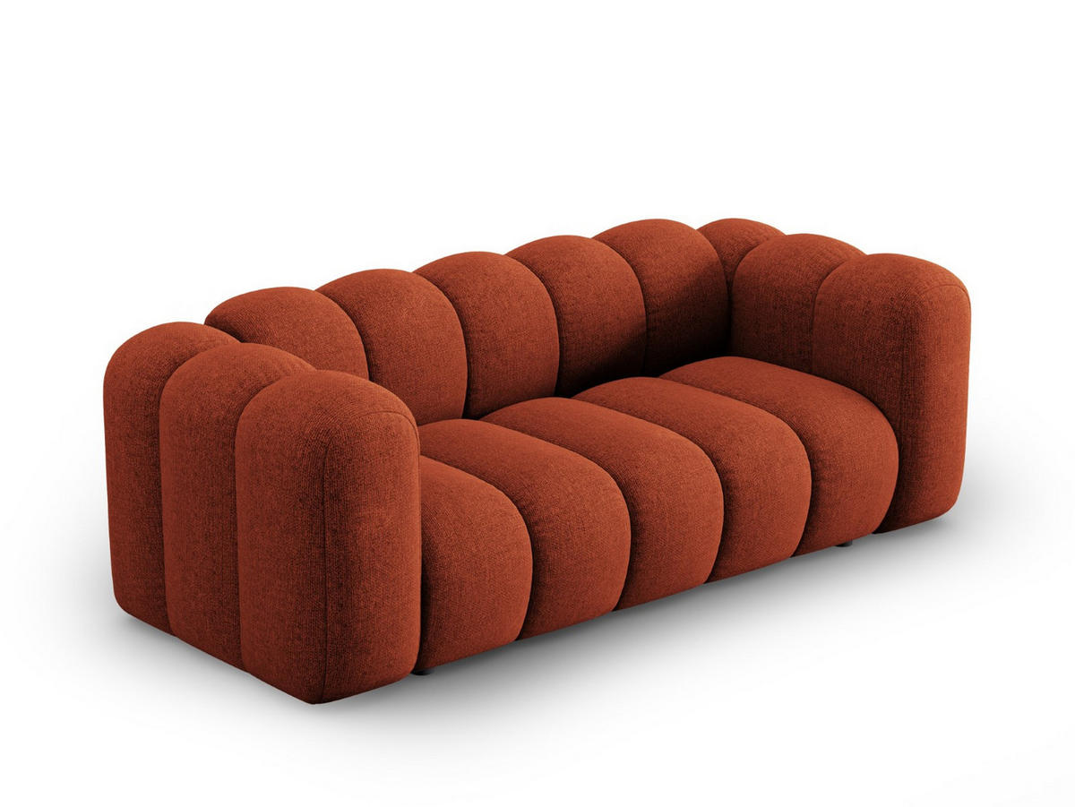 SOFA Lupine aus Chenille-Stoff terrakotta 2 Sitzplätze - Terracotta, Textil (95/70/200cm) - Micadoni