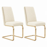 ESSZIMMERSTUHL 2er-Set Samt Beige mit Metallbeinen - Beige, Metall (45/88/52cm) - Meubliv