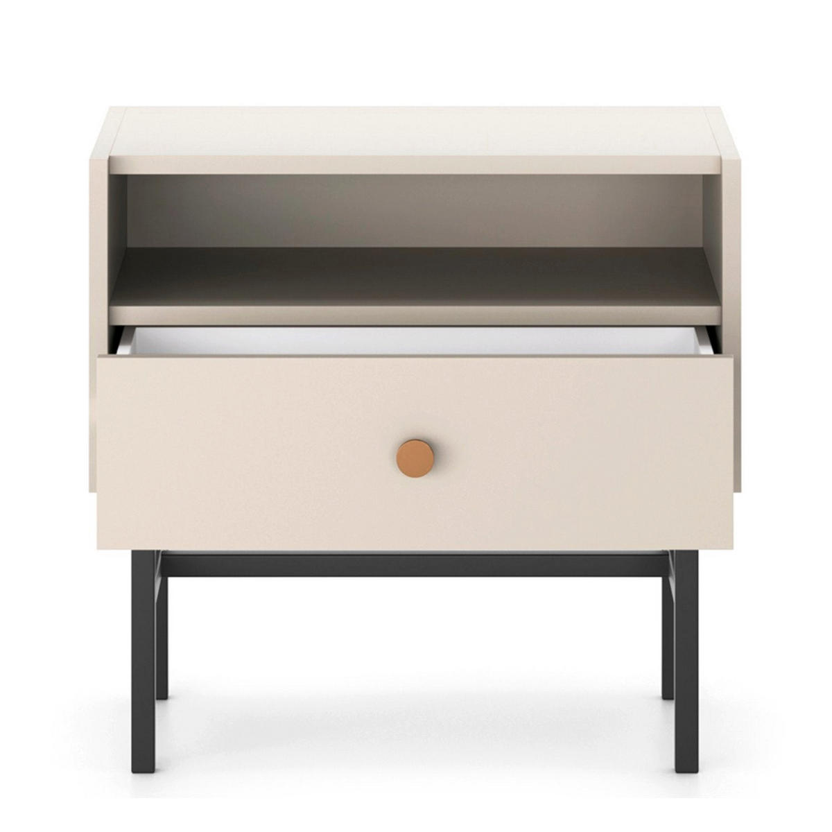 NACHTTISCH Divenos Greige 54 cm - Taupe/Goldfarben, Holzwerkstoff/Metall (54.8/52/39cm) - Selsey