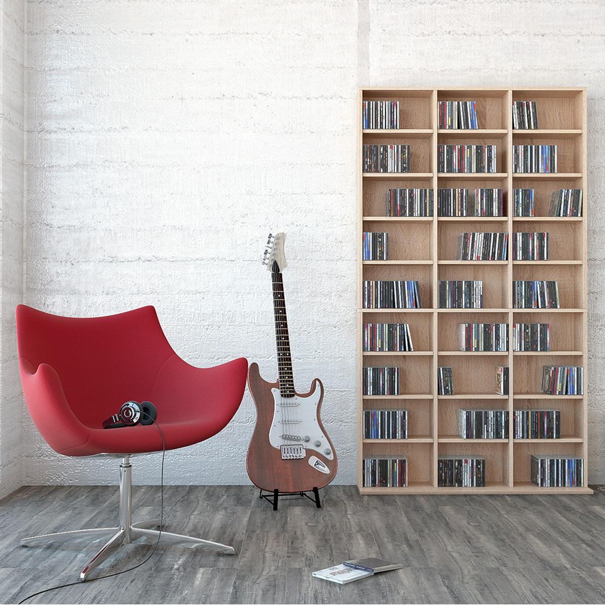 CD-REGAL Jukebox Sonoma 102 x 178 cm - Sonoma Eiche, Holzwerkstoff (102/178/16cm) - Vicco
