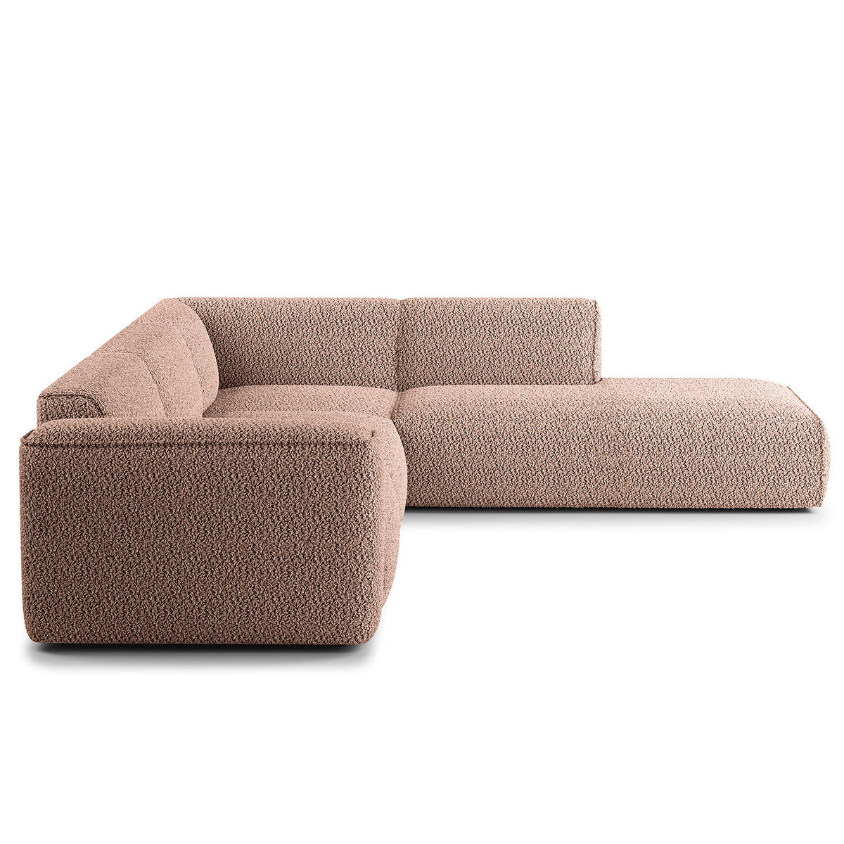 3-SITZER ECKSOFA mit Recamiere - Mauve/Schwarz, Kunststoff/Textil (295/231cm) - home24