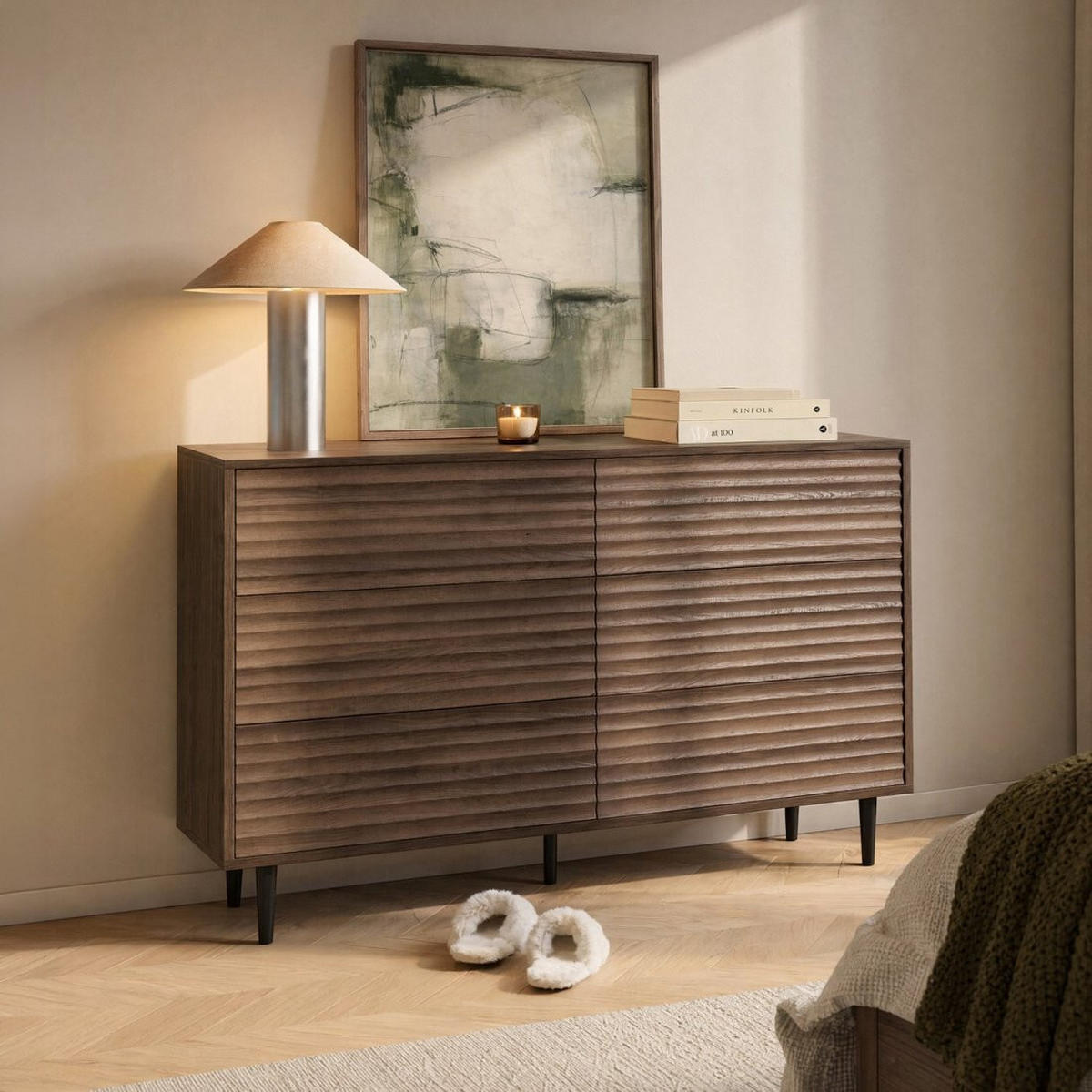 SCHUBLADENKOMMODE DOPPELTE Evoke Walnuss 120 cm x 85 cm - Walnussfarben, Holzwerkstoff (120/85/40cm) - Klast Home