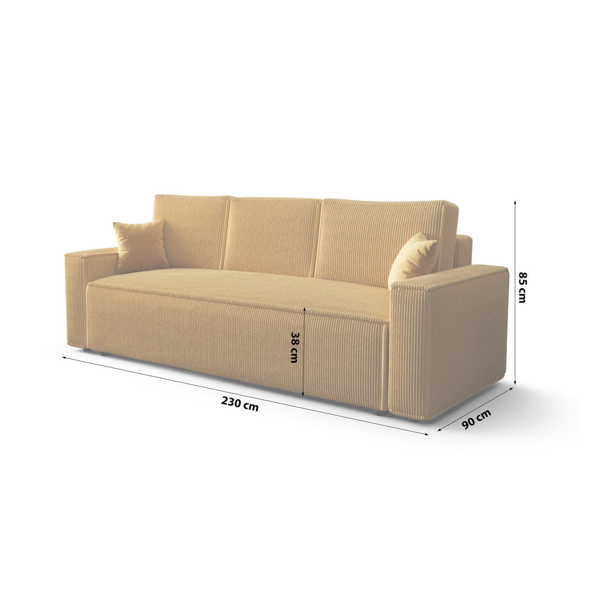 SCHLAFSOFA mit Bettkasten Eldon Braun - Braun, Textil (230/89/85cm) - Fedve