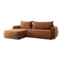 ECKSOFA Mit Schlaffunktion Und Bettkasten, Chenille-Stoff Perfecto, Kupfer, Links, HELA II - Kupferfarben, Holz (280/184cm) - Kaiser Möbel