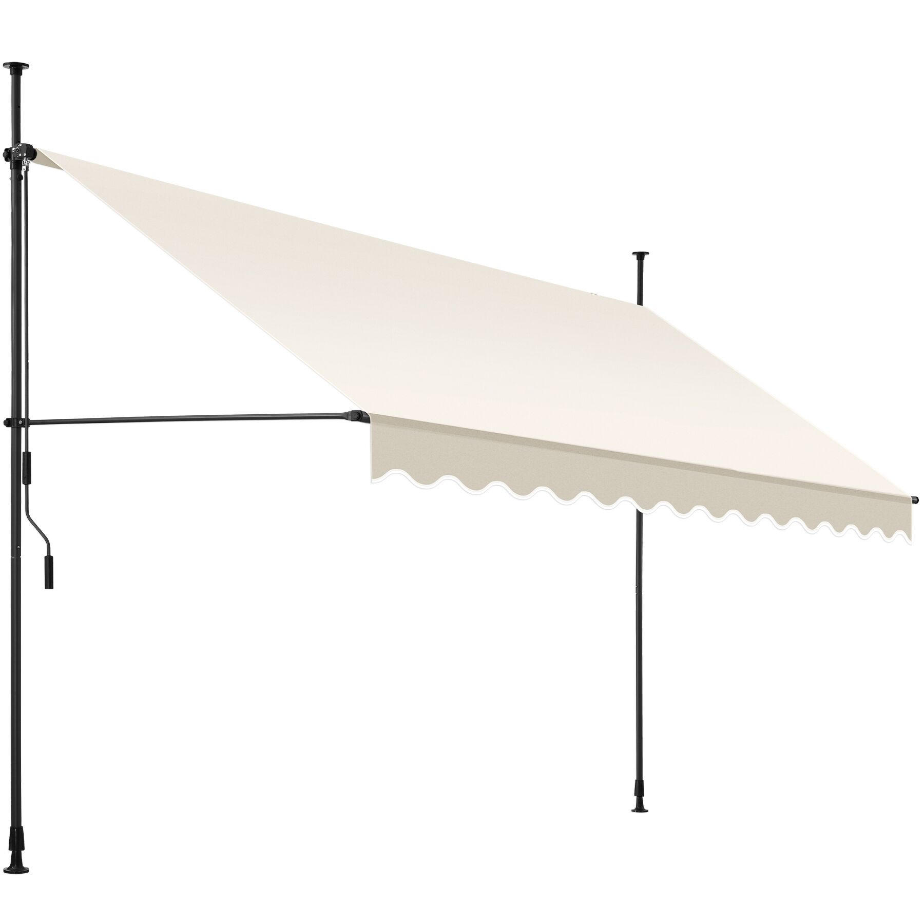 KLEMMMARKISE ,einfache Montage,beige - Beige, Kunststoff (350/304/180cm) - tectake