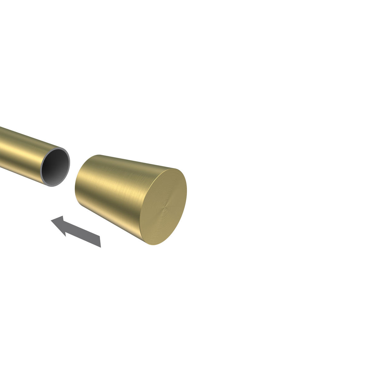 ENDSTÜCKE FÜR GARDINENSTANGEN 20 mm Ø, Sitra Messing-Optik, Packung 2 Stück - Messingfarben, Metall (4.1/3/3cm) - INTERDECO
