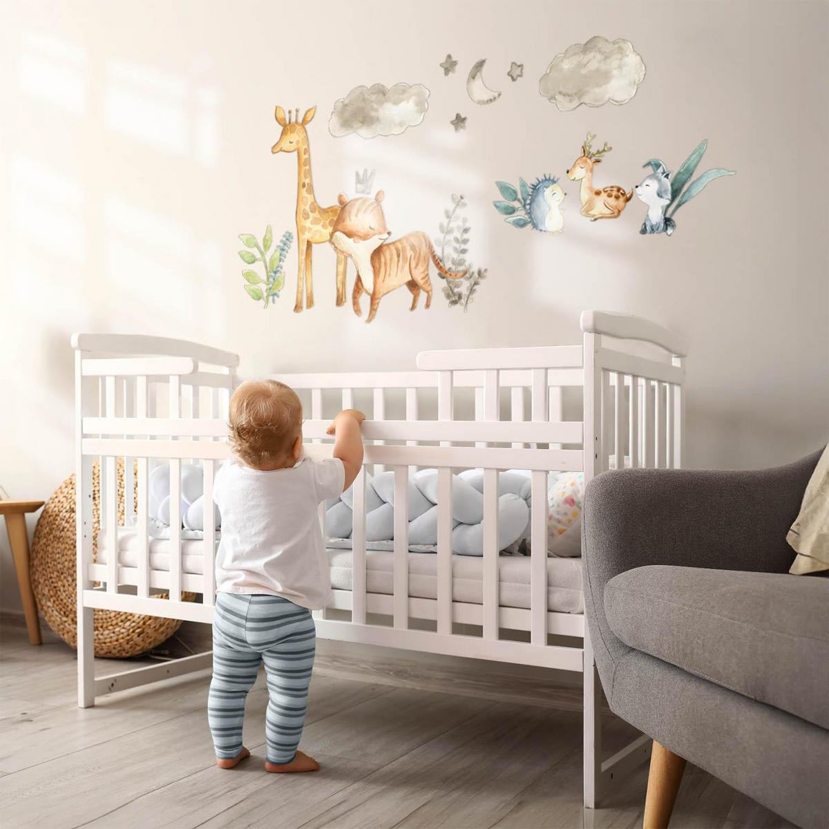 WANDAUFKLEBER 130x218cm - Tierische Natur - Multicolor, Kunststoff (130/218/0.1cm) - Wallfluent