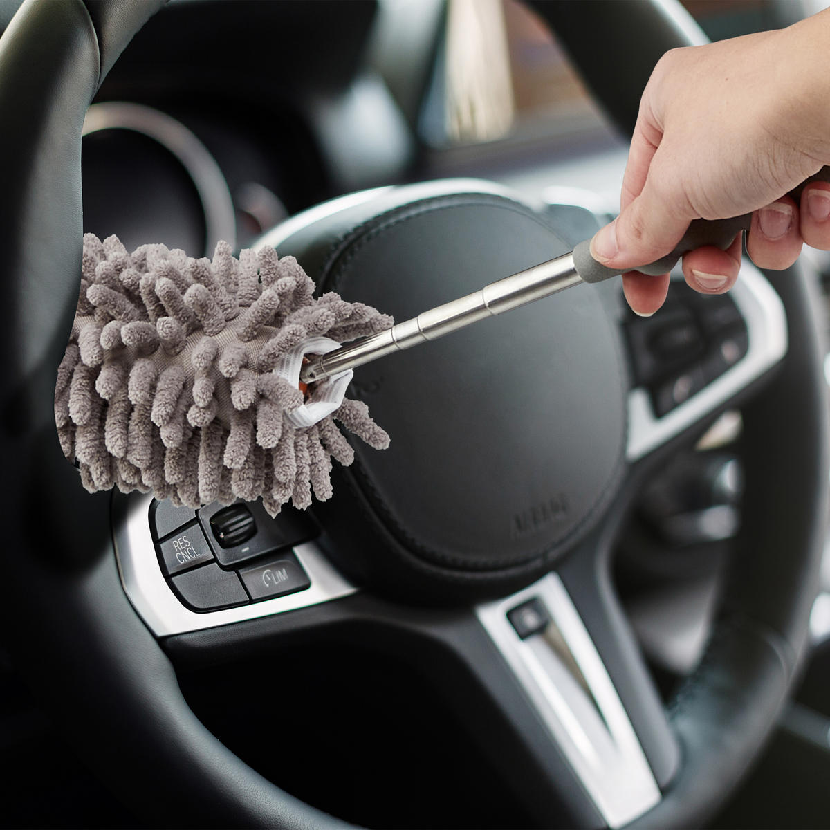 5-TLG.STAUBWEDEL-SET - Grau, Kunststoff/Textil (9/250/9cm) - Relaxdays