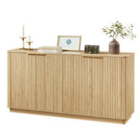 SIDEBOARD 160/40/80 cm in Eiche-Optik mit 4 Türen & wellenförmiger Front - Eichefarben, Holzwerkstoff (160/80/40cm) - BEAOK