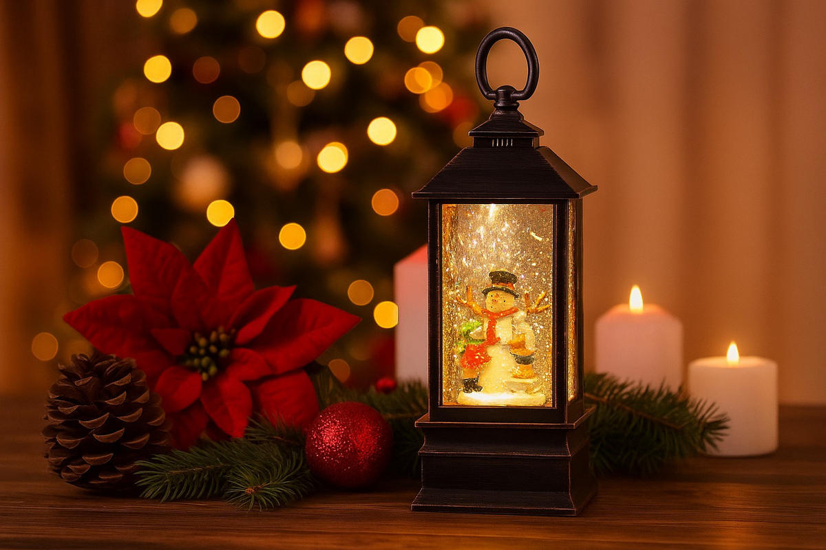 WEIHNACHTSLATERNE LED 23 cm - Braun, Kunststoff (9/22.5/9cm) - Home Styling Collection