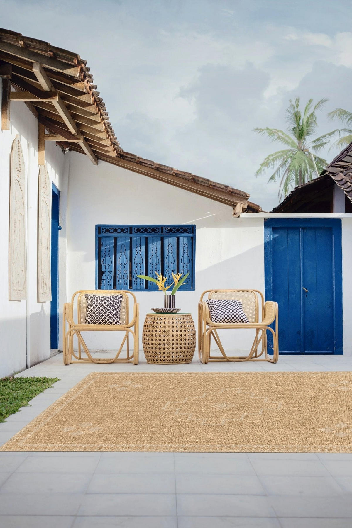TEPPICH für Innen- und Außenbereiche im Jute-Look beige - Beige, Textil (200/290cm) - AFK Living