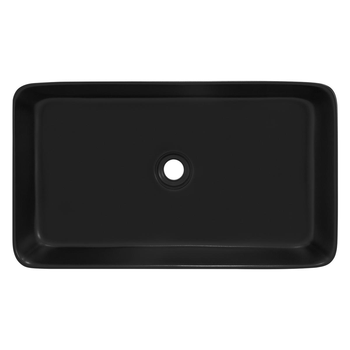 WASCHBECKEN - Schwarz, Keramik (38/12/68cm) - ML-DESIGN
