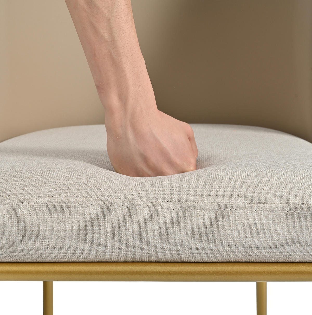 ESSZIMMERSTUHL 2er-Set mit verstellbaren Füßen Beige/Khaki - Beige, Metall (55/85/55cm) - Meubliv