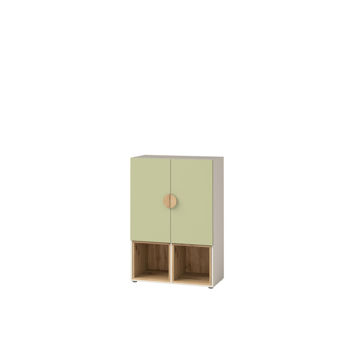 JUGENDZIMMER Melo in Kashmere, Eiche und Avocado Grün 9 teilig - Weiß, Holzwerkstoff (120/200/80cm)