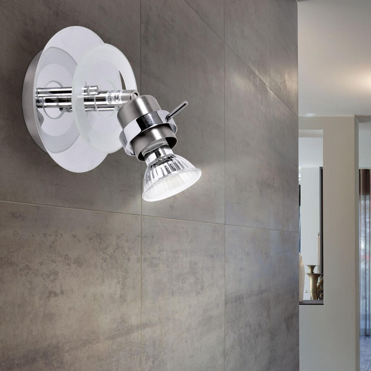 LED WANDLEUCHTE RINGO Silber Glas - Silberfarben, Glas (12/15/15cm)