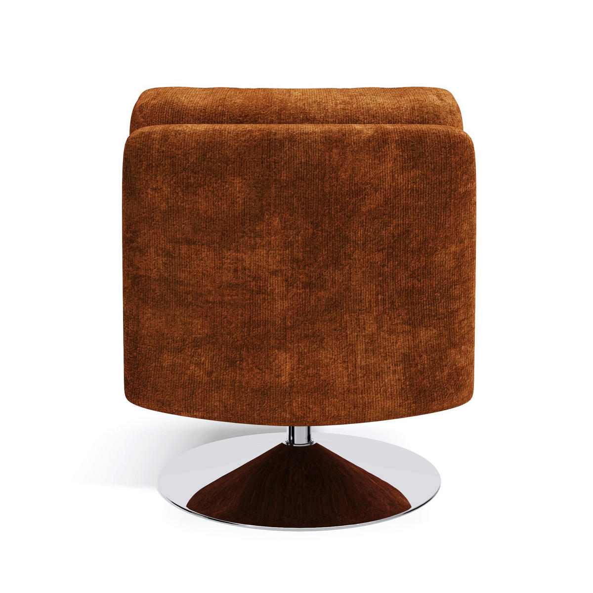 SESSEL Texturierter Samt Terracotta 60.5cm - Dunkelorange/Terracotta, Textil (60.5/80/74cm) - Sia Home