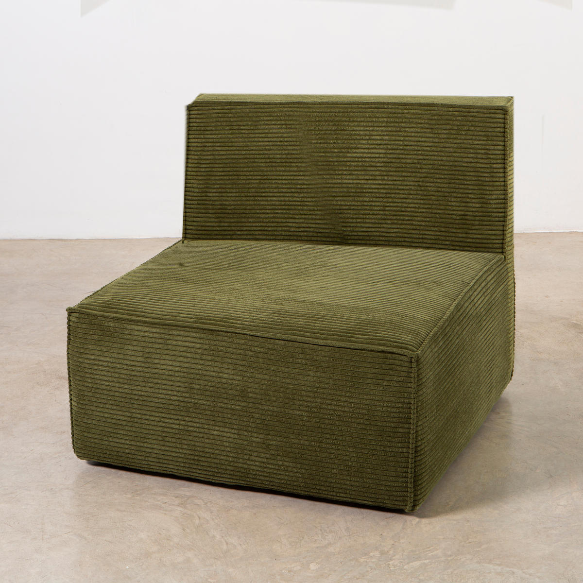 4-SITZER-SOFA Chaiselongue bezogen grünem Kord-Samt HARPER - Grün, Textil (100/65/360cm) - RNT By Really Nice Things